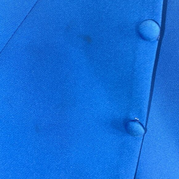 Teri Jon by Rickie Freeman blue collared cape dress - Picture 8 of 13